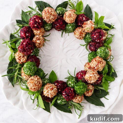 Festive Christmas Cheese Ball Wreath Recipe for Holiday Parties 7 Christmas Cheese Ball Wreath