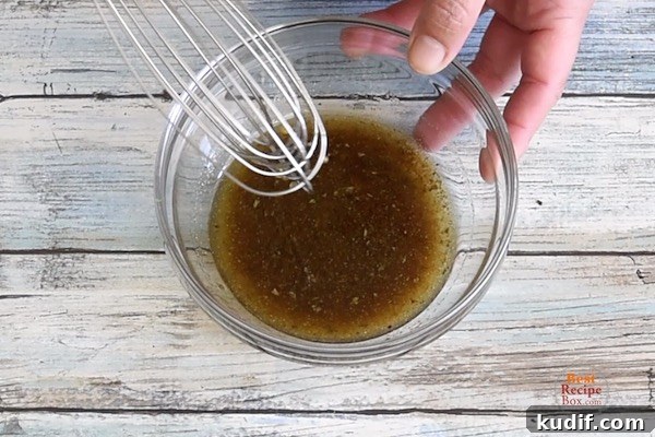 Whisking marinade