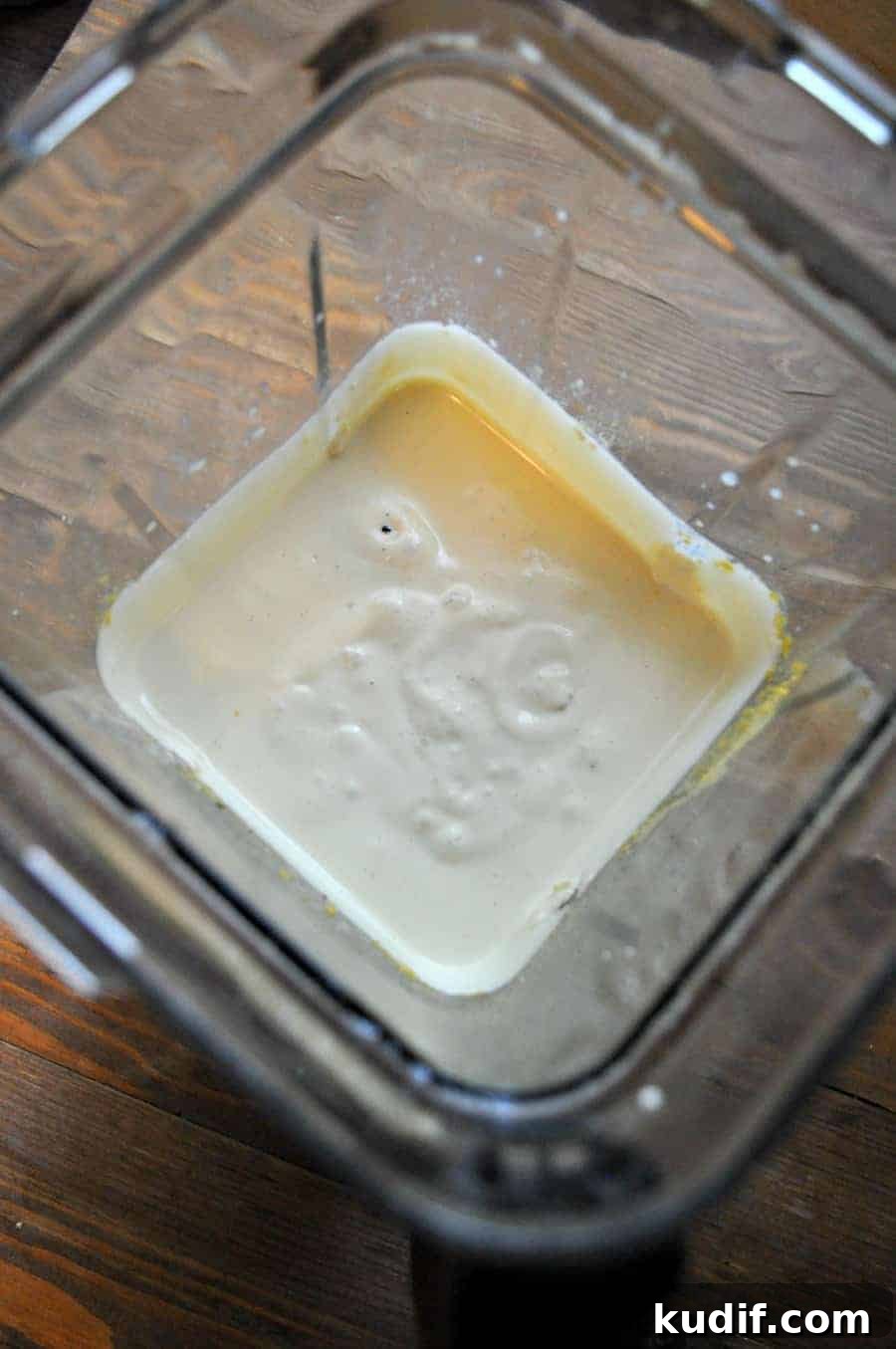 Creamy sauce in bowl
