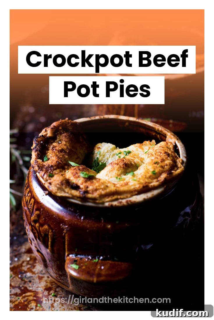 Slow-Cooker Beef Pot Pie Casseroles: Comforting One-Dish Meals 2 When a wild mushroom stew meets puff pastry the most incredible and scrumptious crockpot beef pot pie is born. #crockpot #beefpie