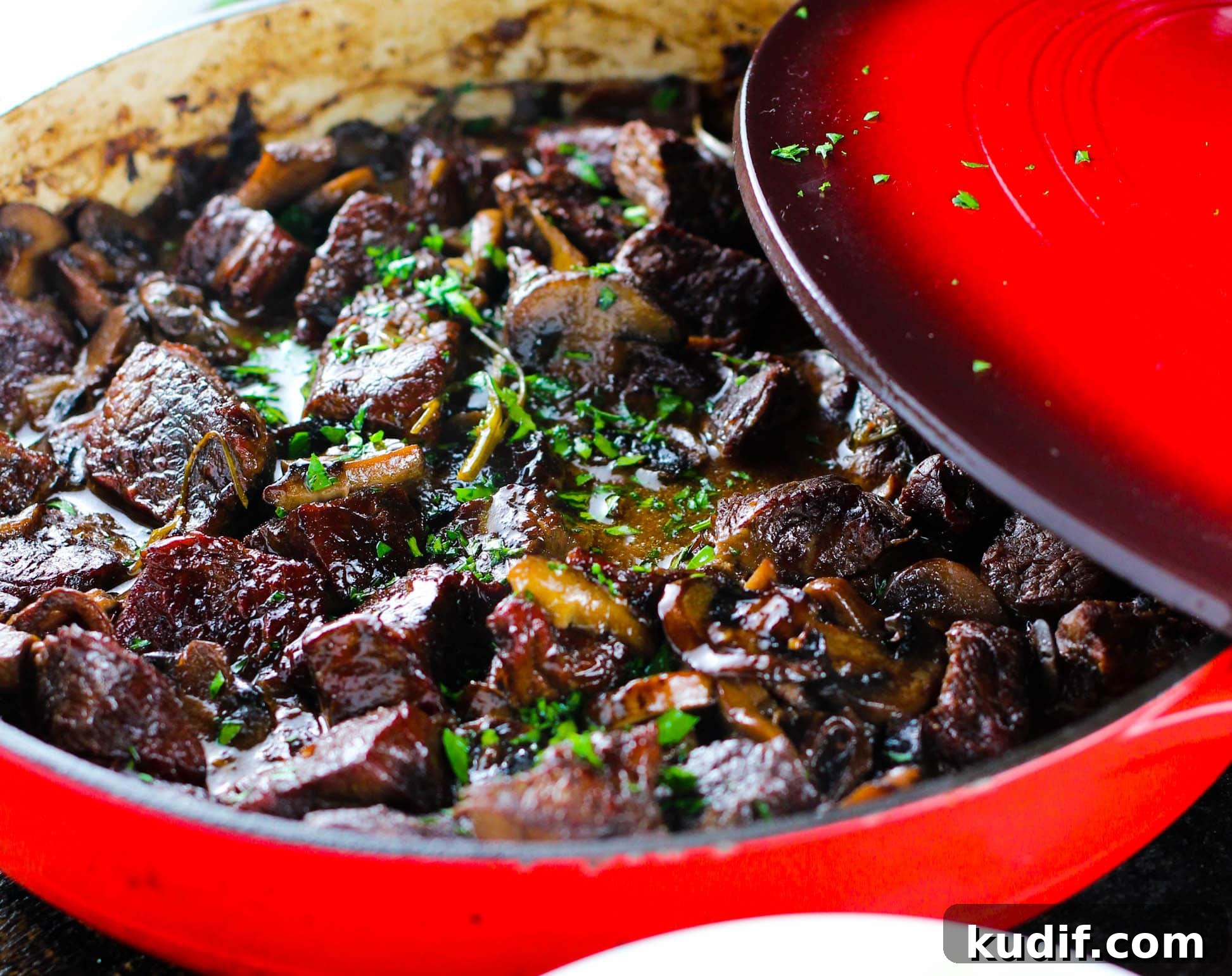 Slow-Cooker Beef Pot Pie Casseroles: Comforting One-Dish Meals 4 Fragrant mushrooms and tender meat are combine with fresh herbs to give this classic beef stew a gourmet twist.