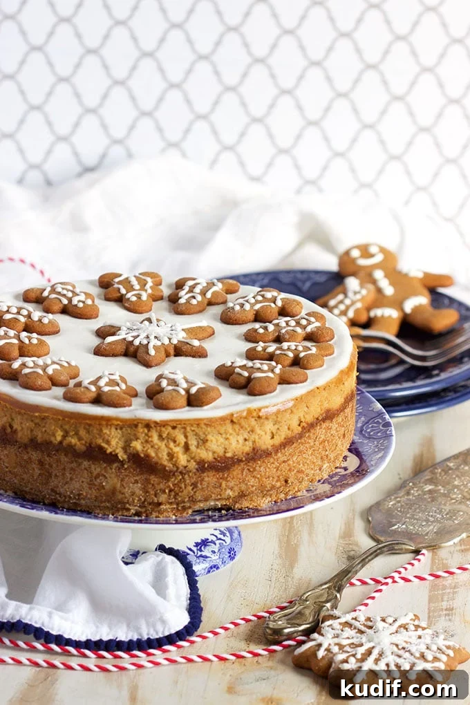 Gingerbread Cheesecake Recipe: Spiced Cheesecake with Gingersnap Crust 3 Easy to make and the BEST Gingerbread Cheesecake recipe ever because of one secret ingredient that surprises everyone! | TheSuburbanSoapbox.com