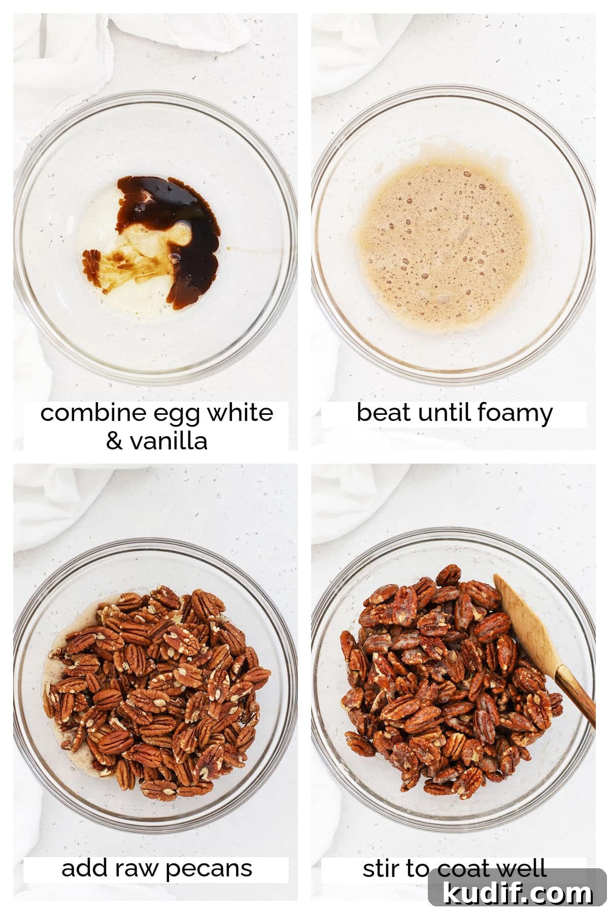 making cinnamon sugar pecans step by step