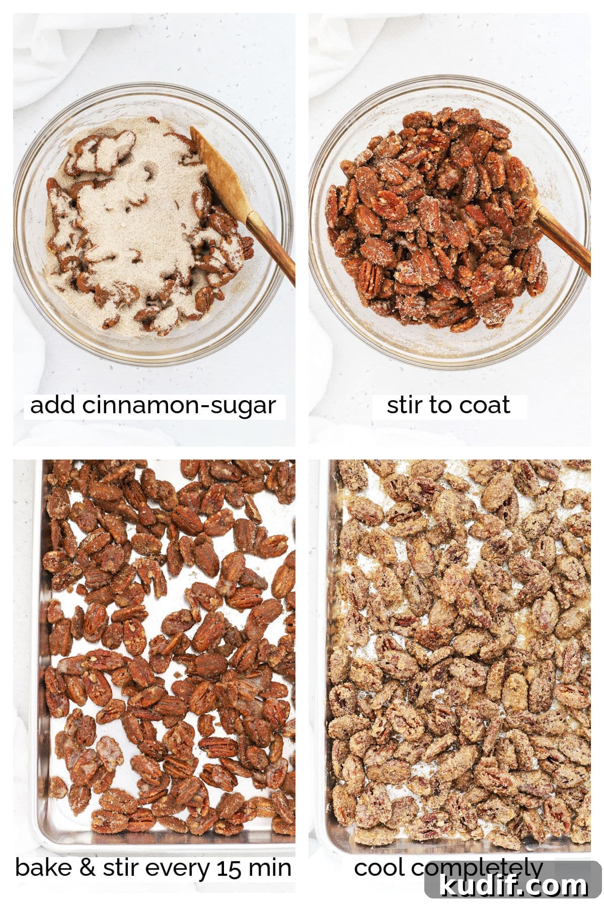 making cinnamon roasted pecans step by step