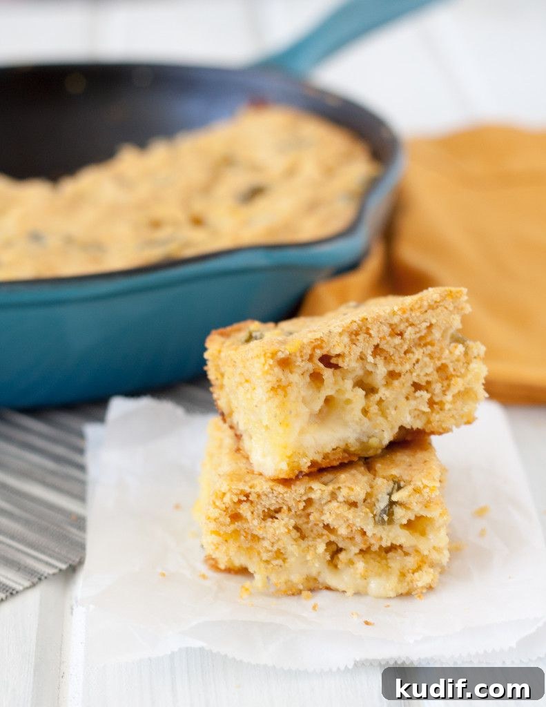 Smoked Cheddar & Candied Jalapeño Cornbread Recipe 2 Smoked Cheddar Candied Jalapeno Cornbread - Spicy with a hint of sweet and cheesy... need I say more? Recipe on GoodieGodmother.com