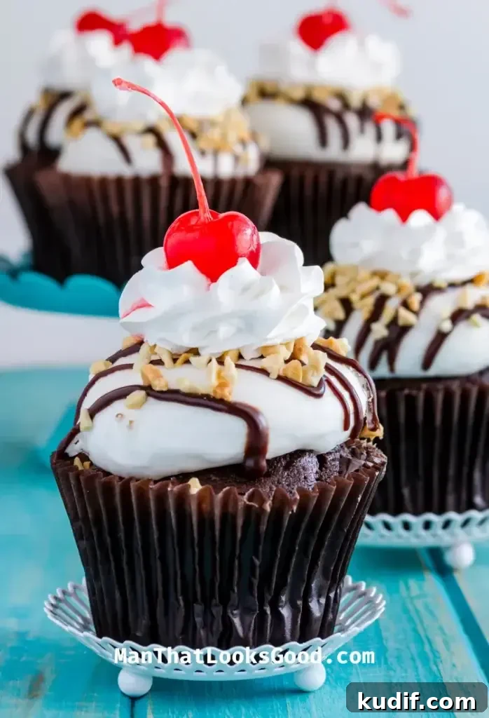 Decadent Hot Fudge Sundae Cupcakes Recipe 2 Hot Fudge Sundae Cupcakes