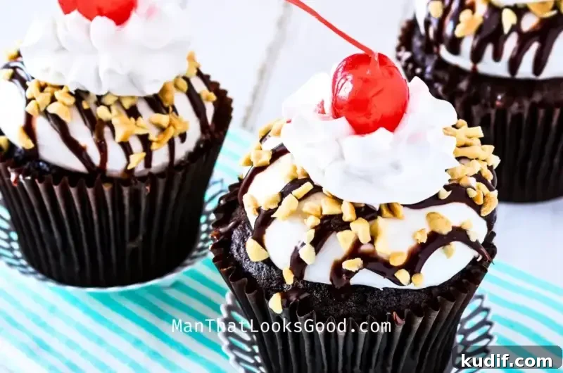 Decadent Hot Fudge Sundae Cupcakes Recipe 3 Hot Fudge Sundae Cupcakes