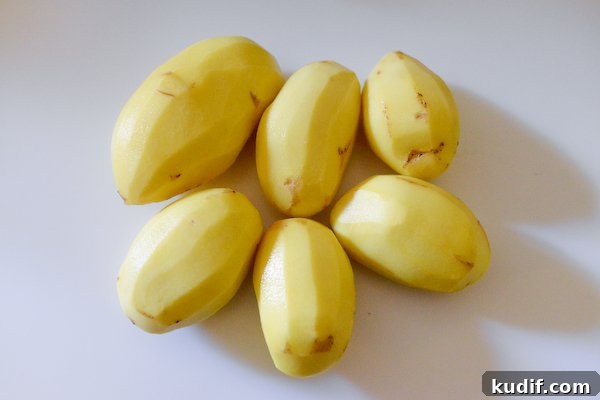 Potatoes, peeled.