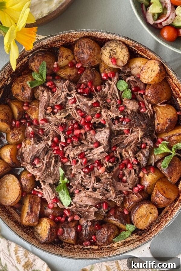 Creamy Spinach & Herb Pasta in Green Sauce 12 slow cooked lamb with potatoes in a tray.